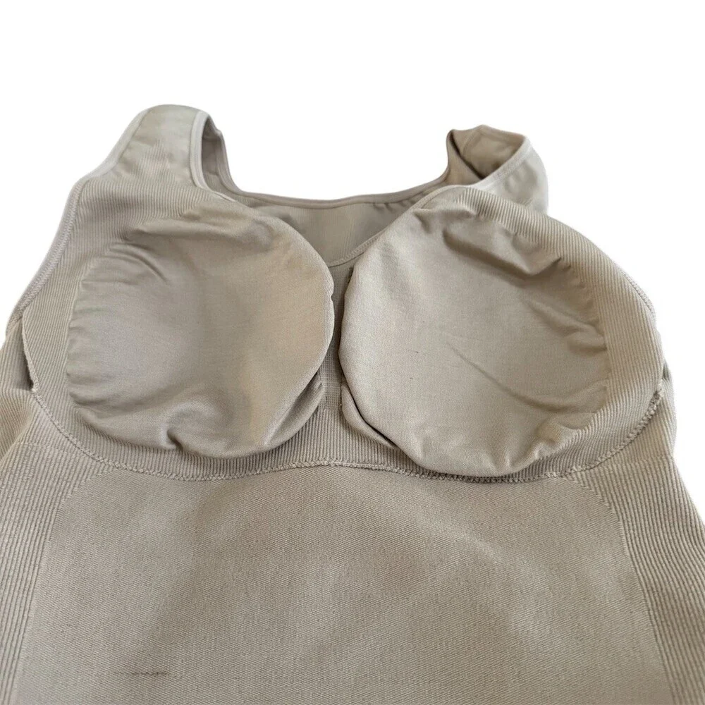 Camishaper Shapewear Cami Tank Size 1X Beige Tummy Control Built-In Bra